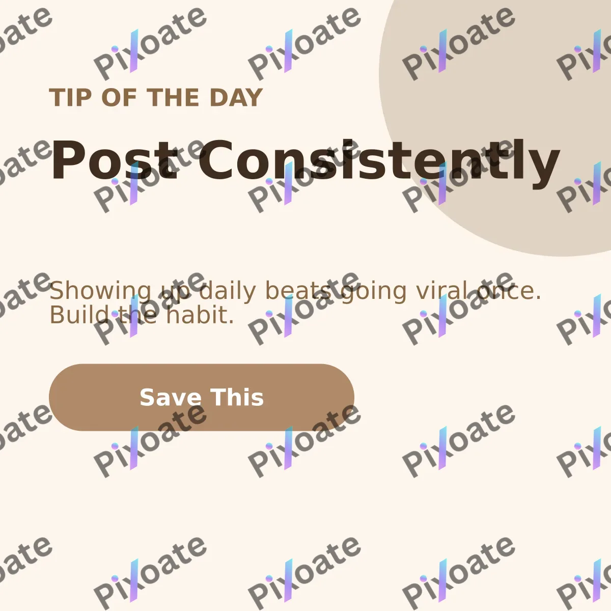 Tip of the Day — editable white marketing template, instagram post