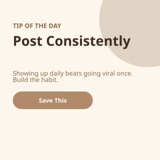 Tip of the Day — editable white marketing template, instagram post