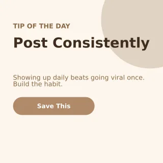 Tip of the Day — editable white marketing template, instagram post
