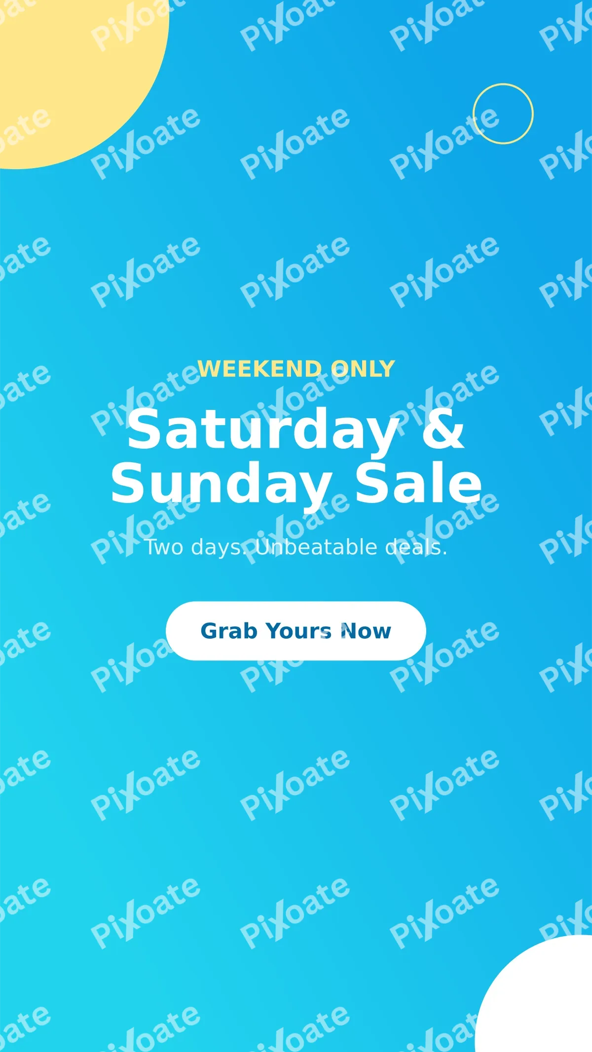 Weekend Sale Weekend Sale — editable blue marketing template, story / reel