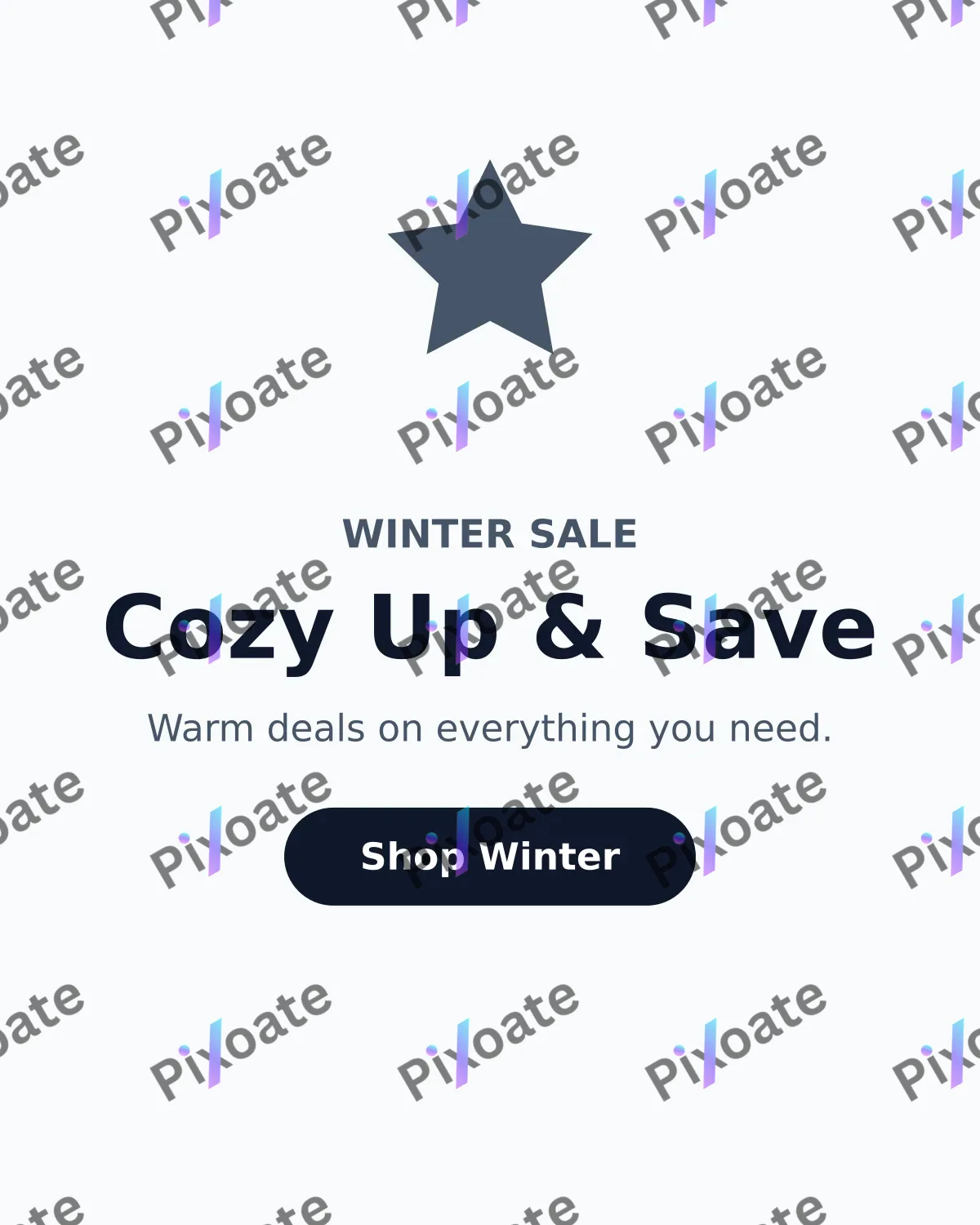 Winter Sale Winter Sale — editable white marketing template, instagram portrait
