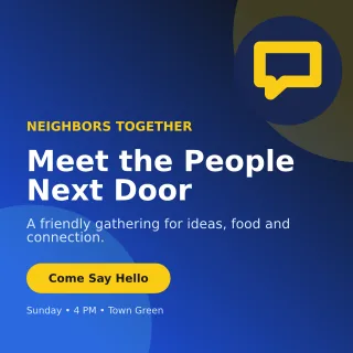 Aurora Community Meetup Social Post — editable blue community campaign template, instagram post