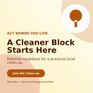 Aurora Environmental Campaign Social Post — editable white community campaign template, instagram post