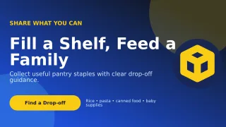 Aurora Food Donation Wide Ad — editable blue community campaign template, youtube thumbnail