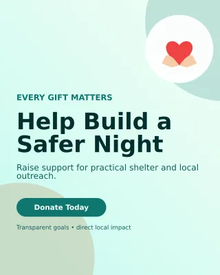 Aurora Fundraising Campaign Poster — editable white community campaign template, instagram portrait