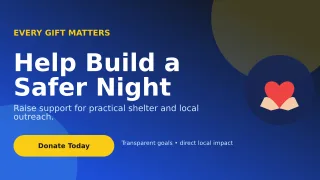 Aurora Fundraising Campaign Wide Ad — editable blue community campaign template, youtube thumbnail