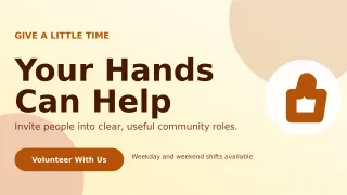 Aurora Volunteer Drive Wide Ad — editable white community campaign template, youtube thumbnail