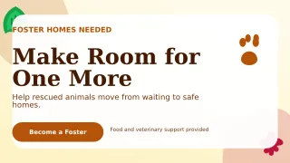 Botanical Animal Rescue Wide Ad — editable white community campaign template, youtube thumbnail