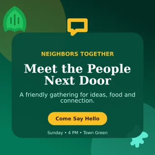 Botanical Community Meetup Social Post — editable black community campaign template, instagram post