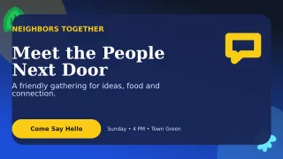 Botanical Community Meetup Wide Ad — editable blue community campaign template, youtube thumbnail