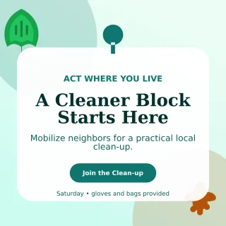 Botanical Environmental Campaign Social Post — editable white community campaign template, instagram post