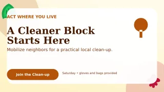 Botanical Environmental Campaign Wide Ad — editable white community campaign template, youtube thumbnail