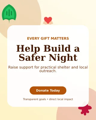 Botanical Fundraising Campaign Poster — editable white community campaign template, instagram portrait