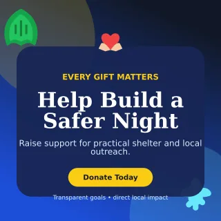 Botanical Fundraising Campaign Social Post — editable blue community campaign template, instagram post