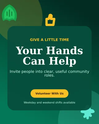 Botanical Volunteer Drive Poster — editable black community campaign template, instagram portrait