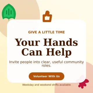 Botanical Volunteer Drive Social Post — editable white community campaign template, instagram post