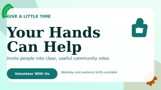 Botanical Volunteer Drive Wide Ad — editable white community campaign template, youtube thumbnail