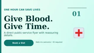 Editorial Blood Drive Wide Ad — editable white community campaign template, youtube thumbnail