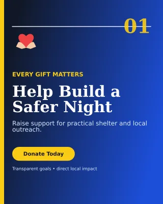 Editorial Fundraising Campaign Poster — editable blue community campaign template, instagram portrait