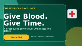 Glass Blood Drive Wide Ad — editable black community campaign template, youtube thumbnail