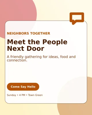 Glass Community Meetup Poster — editable white community campaign template, instagram portrait