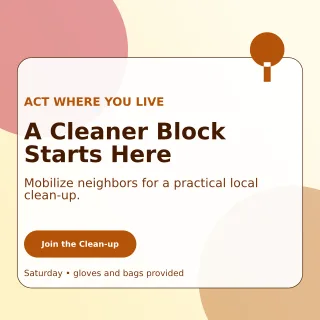 Glass Environmental Campaign Social Post — editable white community campaign template, instagram post