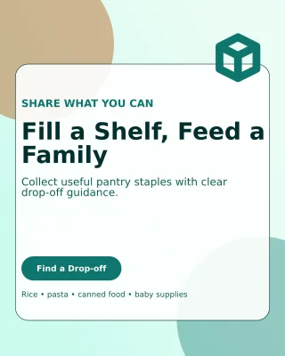 Glass Food Donation Poster — editable white community campaign template, instagram portrait