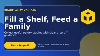 Glass Food Donation Wide Ad — editable blue community campaign template, youtube thumbnail
