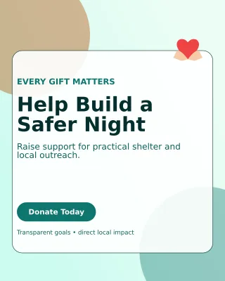 Glass Fundraising Campaign Poster — editable white community campaign template, instagram portrait