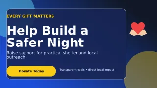 Glass Fundraising Campaign Wide Ad — editable blue community campaign template, youtube thumbnail