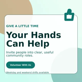 Glass Volunteer Drive Social Post — editable white community campaign template, instagram post
