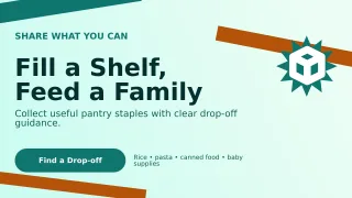 Kinetic Food Donation Wide Ad — editable white community campaign template, youtube thumbnail