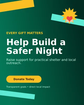 Kinetic Fundraising Campaign Poster — editable black community campaign template, instagram portrait