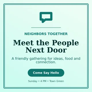 Luxe Community Meetup Social Post — editable white community campaign template, instagram post