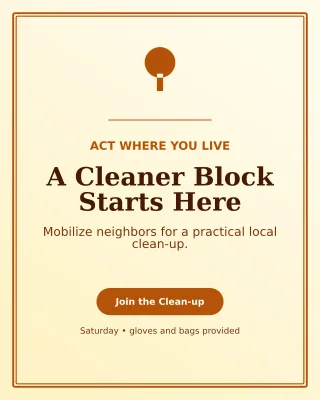 Luxe Environmental Campaign Poster — editable white community campaign template, instagram portrait