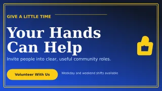 Luxe Volunteer Drive Wide Ad — editable blue community campaign template, youtube thumbnail