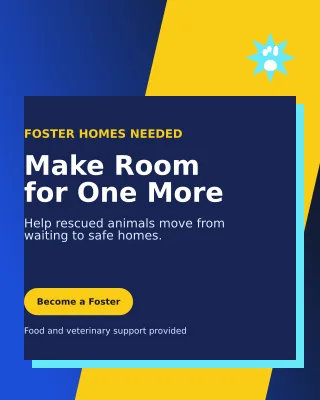 Neo Animal Rescue Poster — editable blue community campaign template, instagram portrait