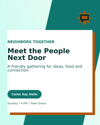 Neo Community Meetup Poster — editable white community campaign template, instagram portrait