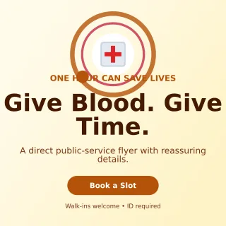 Orbit Blood Drive Social Post — editable white community campaign template, instagram post