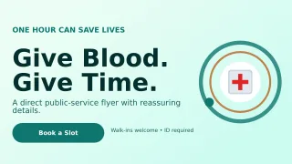 Orbit Blood Drive Wide Ad — editable white community campaign template, youtube thumbnail