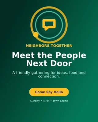 Orbit Community Meetup Poster — editable black community campaign template, instagram portrait