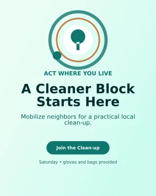 Orbit Environmental Campaign Poster — editable white community campaign template, instagram portrait