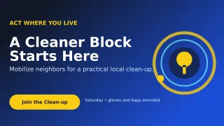 Orbit Environmental Campaign Wide Ad — editable blue community campaign template, youtube thumbnail