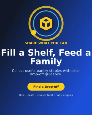 Orbit Food Donation Poster — editable blue community campaign template, instagram portrait