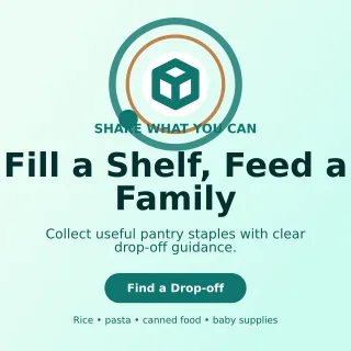 Orbit Food Donation Social Post — editable white community campaign template, instagram post