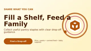 Orbit Food Donation Wide Ad — editable white community campaign template, youtube thumbnail