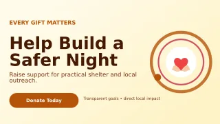 Orbit Fundraising Campaign Wide Ad — editable white community campaign template, youtube thumbnail