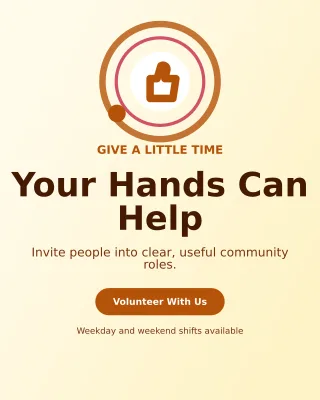 Orbit Volunteer Drive Poster — editable white community campaign template, instagram portrait