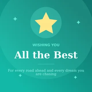 All the Best — editable teal personal template, instagram post