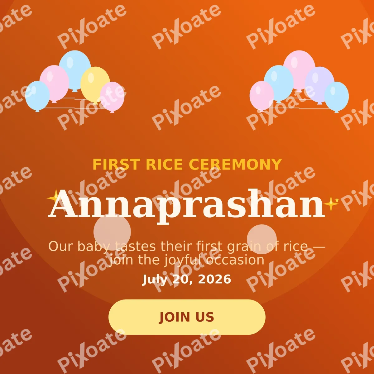 Annaprashan — editable brown personal template, instagram post